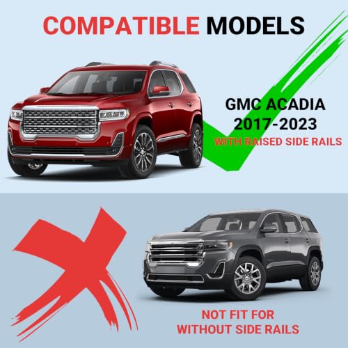 Image of All-Aluminum Roof Rack Cross Bars Compatible with GMC Acadia 2017-2023, No Drill Heavy-Duty Crossbars, 330 lbs Load Capacity, Rooftop Cargo Carrier for Bike, Kayak, Snowboard