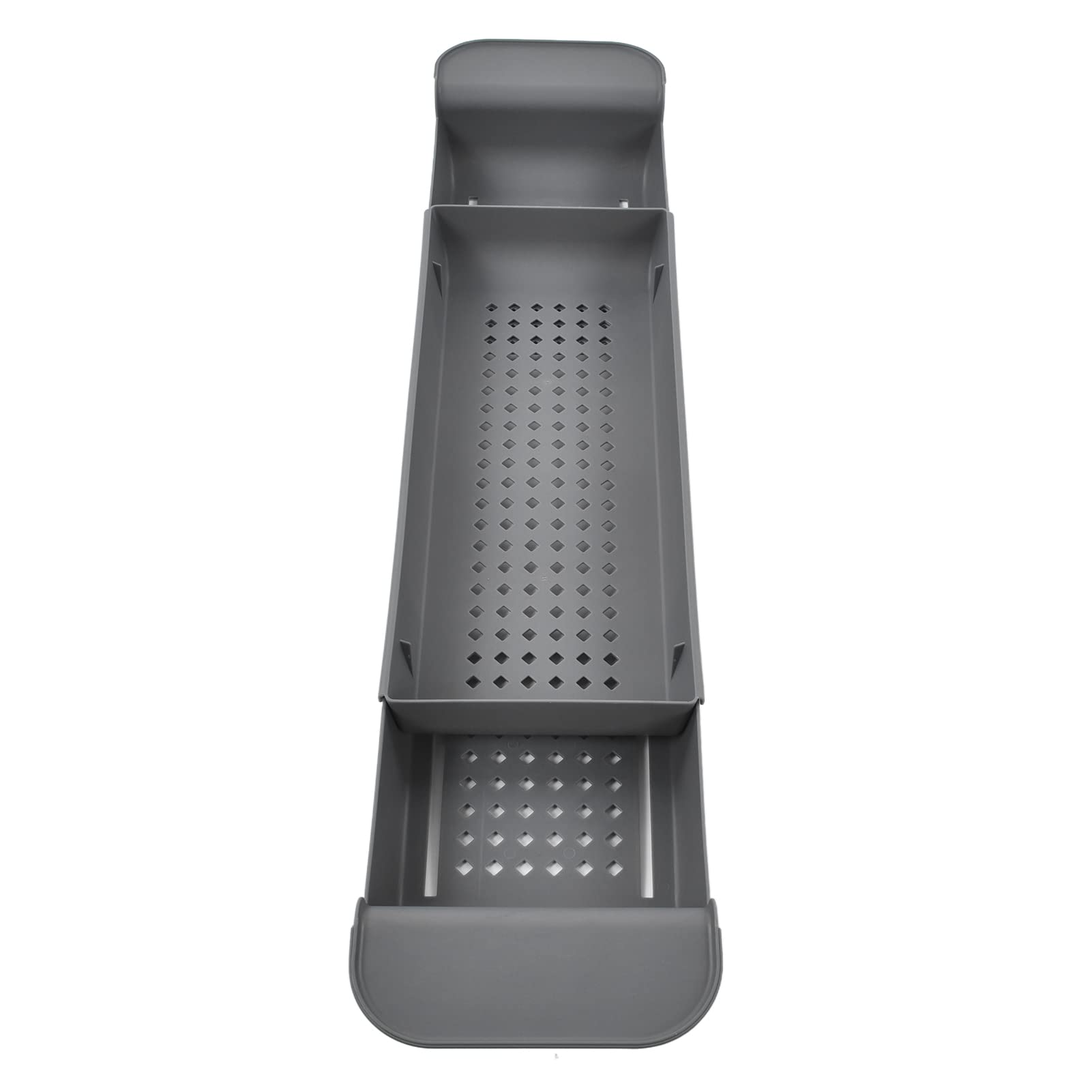 Bañera Extensible Caddy Bandeja Multifunción Telescópica Escurridor Fregadero Baño Organizador Estante Antideslizante Vela Toalla Libro Vino Teléfono Regalo Seres Queridos Gris