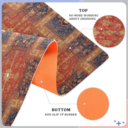 Tapis d'entrée absorbant mandala aztèque avec dos antidérapant