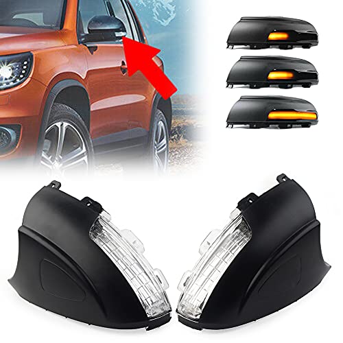 GZYF Car Exterior Rearview Mirror Turn Signal Light Assembly for Skoda Yeti 2010-2016, for VW for TIGUAN 2008-2016, for Sharan 2011-2016, For Seat Alhambra 710 711 2011-2016, 1 Pair