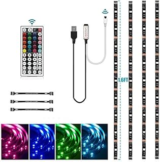 USB LED Strip Lights Kit, Topled Light 4 Pre-Cut 1.64ft/6.56ft LED Light Strips, Color Changing TV Backlights with Remote, RGB 5050 Bias Lighting for TV, PC, Monitor, Home Theater, DIY Decoration