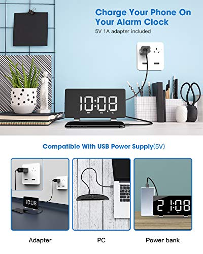 image for Nicewell Digital Alarm Clock 7.3'' LED Screen with Snooze Adjustable 0