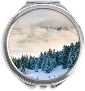 Snow Forestry Science Nature Scenery Hand Compact Mirror Round Portable Pocket Glass