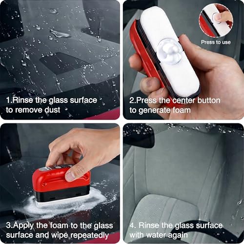 Image of 8 in 1 Car Cleaning Kit | Car Interior & Exterior Cleaning Brush Set | Microfiber Duster with Extendable Handle | Windshield Oil Film Remover | Dashboard & AC Vent Cleaning Tools Combo