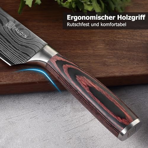 PAUDIN Kochmesser, Klingenlänge 20 cm Profi Küchenmesser Messer Chefmesser Allzweckmesser aus...