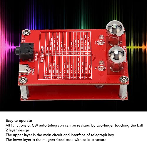 Image of Morse Code Telegraph Key, Automatic Telegraph Key with Magnet Fixed Base, Standard 3.5mm Output, CW Automatic, for Physical Teaching, Morse Code Communication