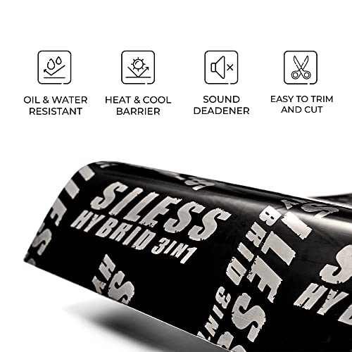 Siless SLH20025 Hybrid 3In1 200 Mil 25 Sqft Car Sound Deadening Mat - Butyl Automotive Sound Deadener - Noise Insulation And Vibration Dampening Material thumb #3
