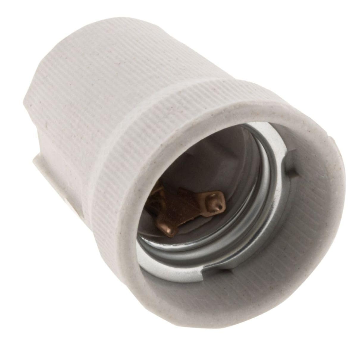 Zenitech - Douille E27 Porcelaine à Vis - Blanche - Tension Max 250V - Intensité Max 4A - Sans Bague - Idéal pour Éclairage Intérieur - Compatible Supports Standard - Résistance à la Chaleur