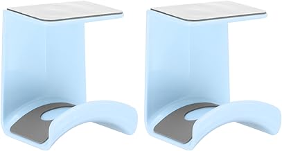 uxcell Headphone Stand, 2 Pcs ABS Headset Holder Adhesive Headphone Holder Hook Mount Headphone Hanger Hook Under Desk for Gaming Headphones Earphones Cables, Blue(Hanging)