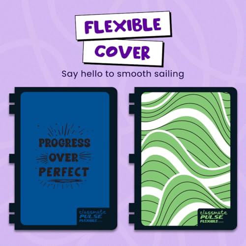 Image of Classmate Pulse Flexible 5 Subject A4 (29.7x21.0cm) Spiral Notebook |4 Interchangable Page separators|Single line|300 Pages