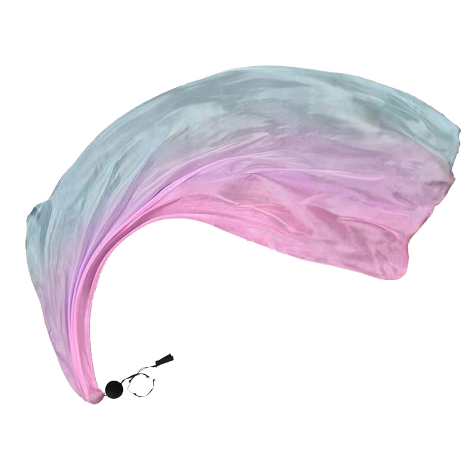 Silk Dance Veil - Flow Arts Ribbon, Streamer di bandiera POI | Nastro multicolore per espressione creativa, elegante accessorio in seta con colori graduali per spettacoli di danza del ventre e prestaz