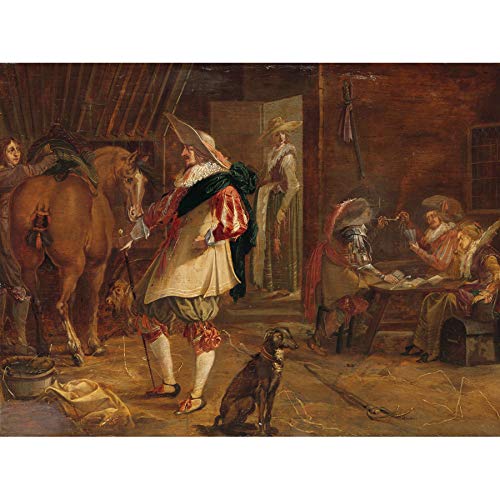 Artery8 Jansen A Guard House Horse Dog Painting Unframed Wall Art Print Poster Home Decor Premium