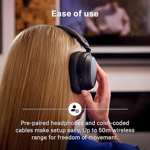 Image of Sennheiser RS 255 TV Headphones - Bluetooth Headphones and Transmitter Bundle - Low Latency Wireless Headphones with Virtual Surround Sound, Speech Clarity and Auracast Technology - 50 h Battery