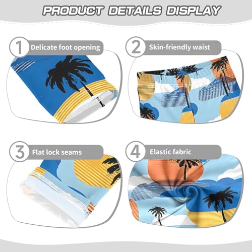 ALAZA Girls' Leggings Children's Yoga Pants Skinny Printed Dance Palm Tree Silhouette Comfortable 4T2