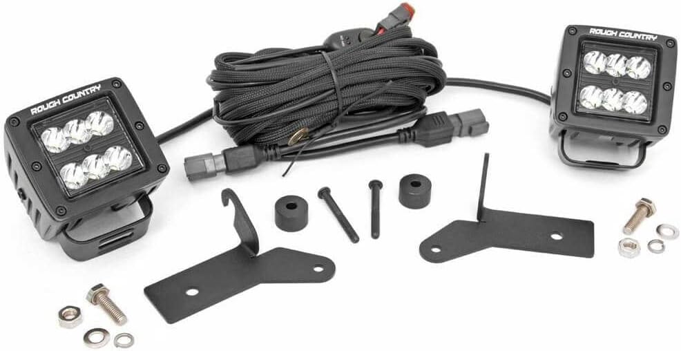 Rough Country 2" LED Lower Windshield Kit for 2018-2022 Jeep Wrangler JL - 70052