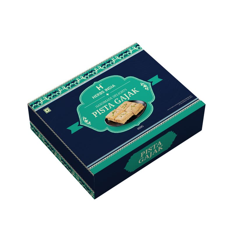 Image of HERBS INDiA Pista Gazak Rajasthani Homemade 400g | Gajjak | Jaggery Sweets | Til Gazzak | Sesame Chikki Snacks | No Added Preservatives and Colours|for Any Occasion