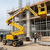 Wheel Hydraulic Telescopic Boom Lift Aerial Work Platform, Curved Arm Manlift for Industrial Construction & Maintenance