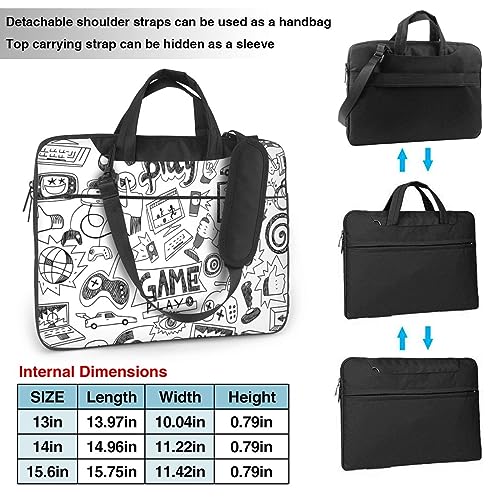 Sac ordinateur portable antichoc imprimé Sketch Style avec bandoulière confort - 3