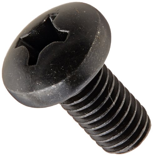 Steel Pan Head Machine Screw, Black Oxide Finish, Meets ASME B18.6.3, #2 Phillips Drive, #8-32 Thread Size, 7/8
