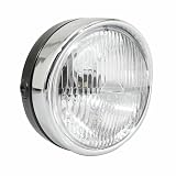  Faro-proyector de ciclo delantero negro con interruptor de diámetro de 140 mm gorra cromada (ba20d universal) -selección p2r-
