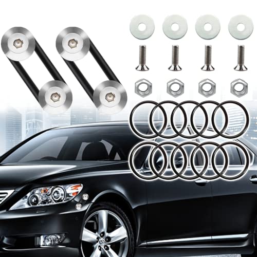 Mejiao Bumper Quick Release Kit, Quick Release Trunk Front Rear Bumper，Fasteners Fenders Holders Kit Compatible for Universal Car Bumper-Silver