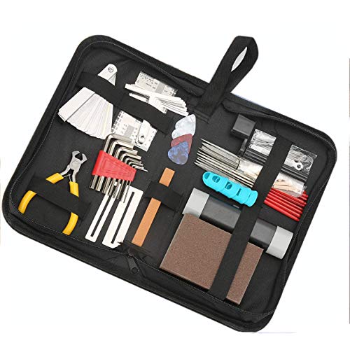 52Pcs Guitar Repairing Maintenance Tool Kit with Carry Bag Large Care Set of Tools For Acoustic Guitar Electric guitar Ukulele Bass Banjo,Perfect Gift for Music or String Instrument Enthusiast