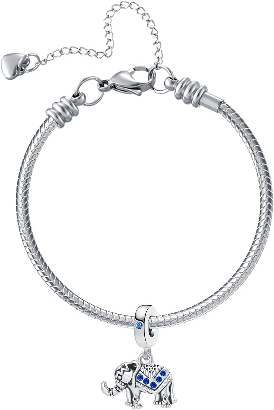 YSAHan Lucky Thai Elephant Charm Good Luck Animal Sep Birthstone Dangle Bead for Bracelet - Image 2