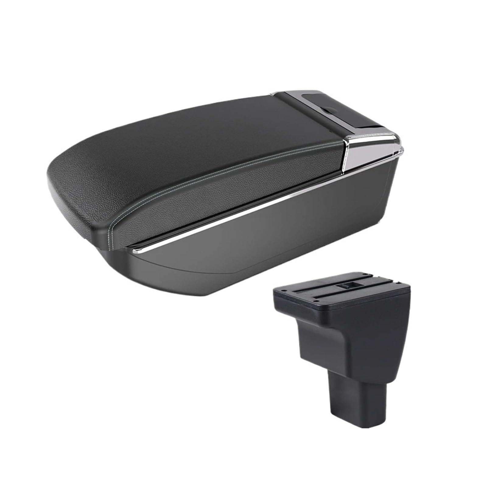 UMDJJU For Hyundai I10 Armrest Car Box Interior Parts Details Retrofit Storage Accessories Car Centre Console Armrest Box(B3 Black white NOUSB)