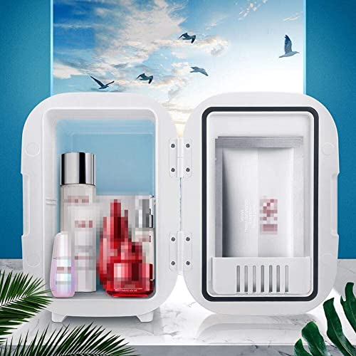 Mini koelkast, 6 liter draagbare koeler en warmer persoonlijke koelkast for huidverzorging, cosmetica, draagbare koelkast Geweldig for slaapkamer, kantoor, auto (wit) - Afbeelding 7