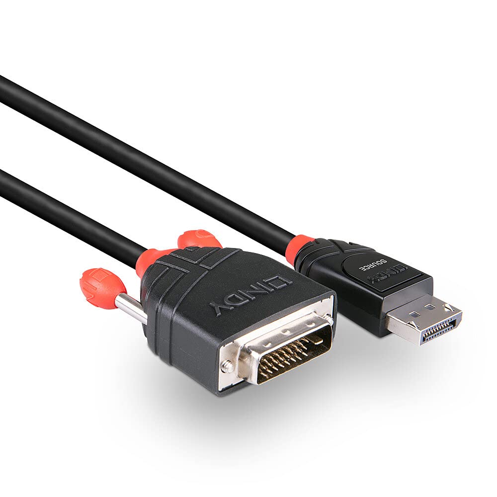 Lindy 41491 Cavo DisplayPort/DVI-D Attivo, 2 m, Nero