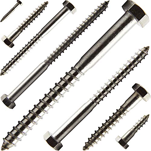 25 Stück Schlüsselschrauben Edelstahl A2 6x30 nach DIN 571 Sechskant Holzschrauben NIRO Wiener Schrauben Eternitschrauben Cover