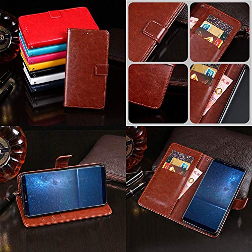 Lankashi Stand Premium Retro Business Flip Leather Case Protector Bumper For Doro 1360/1361 / 1362 2.4" TPU Silicone Protection Phone Cover Skin Folio Book Card Slot Wallet Magnetic(Dark Blue) - Image 3