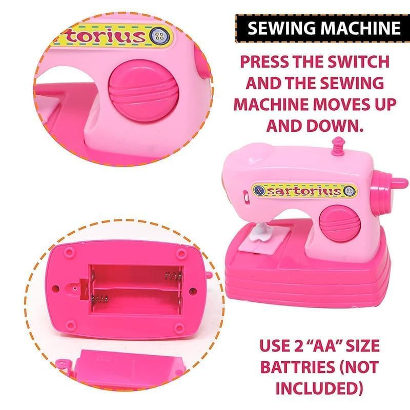 DD WORLD 6-in-1 Kitchen Utility Play Set for Kids – Mini Washing Machine, Sewing Machine, Vacuum Cleaner, Fan & More with Light & Sound | Household Appliances Toy Kit - Image 4 thumbnail