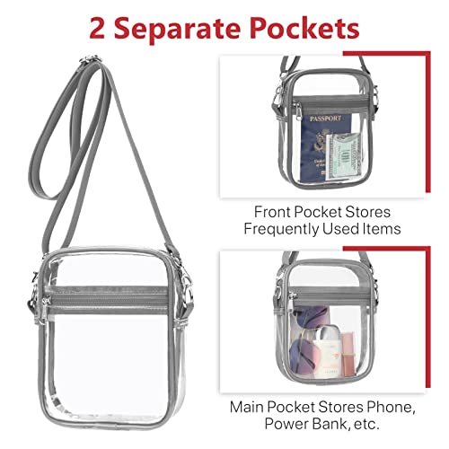 Image of PACKISM Clear Bag for Stadium Events - Clear Purses for Women Transparent Crossbody Messenger Bag for Concerts Game Day