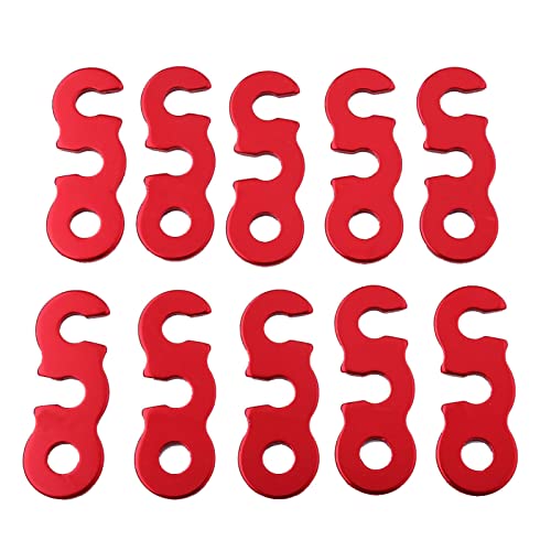10PCS Aluminum Alloy Tent Tensioners, Adjustable Camping Tent Cord Adjuster for Outdoor Activity (Large 43x49mm / 1.7x1.9in)