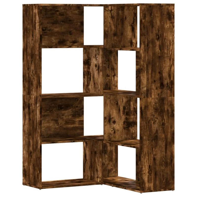 Eleganz Estantería esquinera de 4 niveles de madera para salón y oficina, ahorra espacio y es estable, ideal para espacios pequeños, 85 x 85 x 140 cm