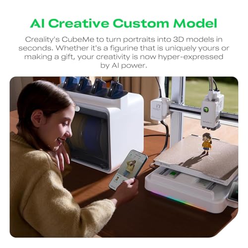 Image of Creality SPARKX i7 Combo 3D Printer with 4 Color Printing, AI Camera Monitoring, Auto Bed Leveling, 500mm /s High Speed, 260x260x255mm Build Volume, Smart Desktop 3D Printer for Office & Professionals