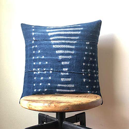 Shibori Indigo African Mudcloth Pillow Covers Handmade