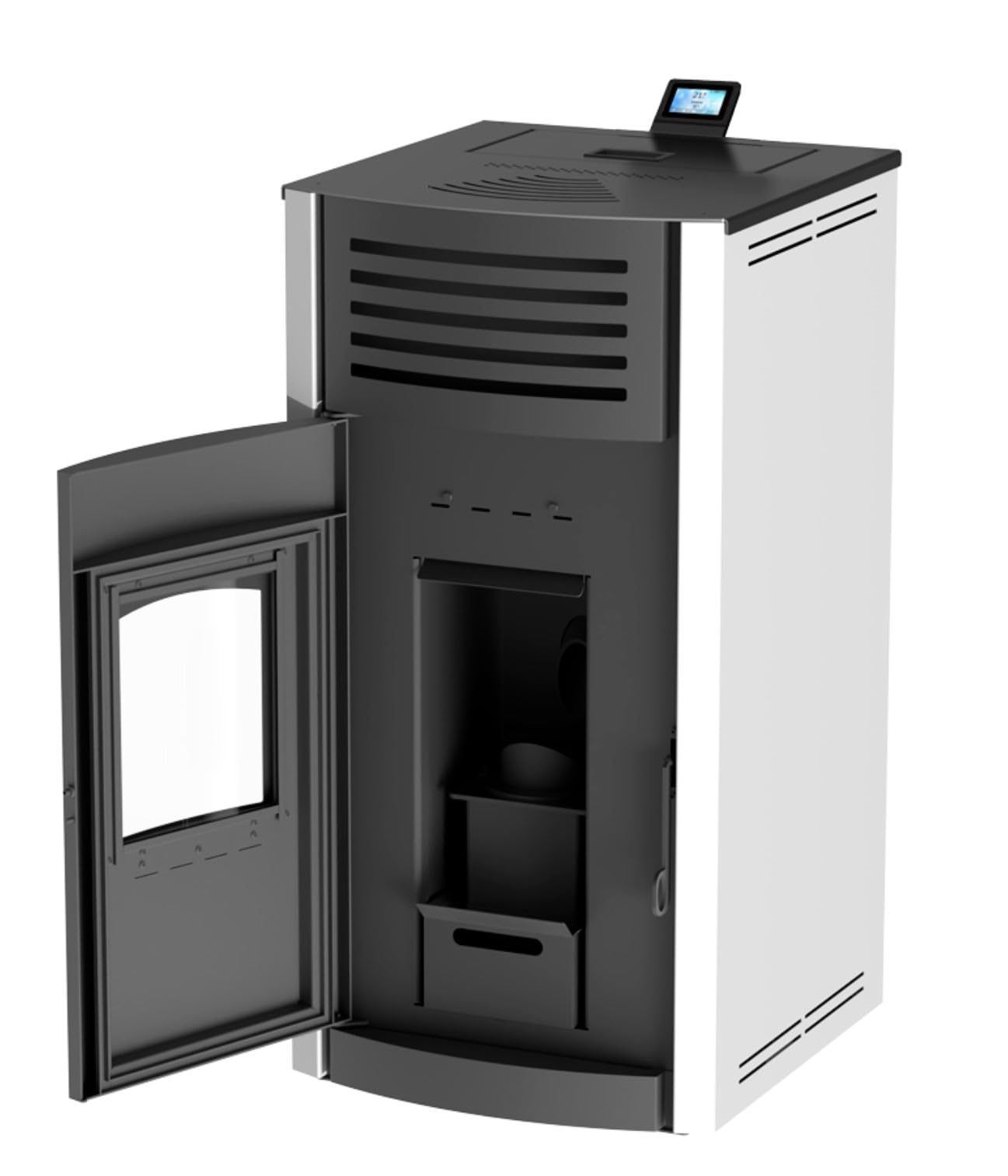 ROBIN WOOD- Enya Aqua Pelletofen Wassergeführt mit Wlan-Modul [12 KW, 15 KW, 18 KW, 24 KW, 30 KW] Energieeffizienzklasse A++/ A+ | Pelletheizung, Heizung (15 KW, Bordeaux)