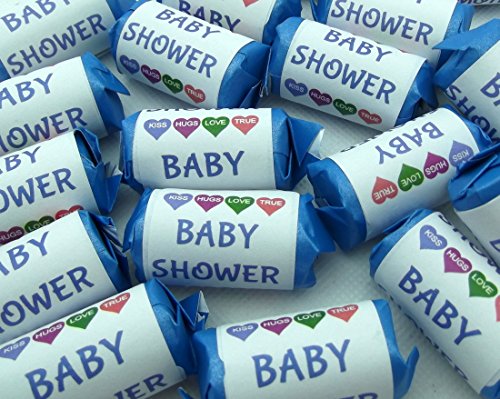 cleverlittlegifts GORGEOUS CUTE BLUE BABY SHOWER PARTY MINI LOVE HEART SWEET FAVOURS GIFTS BOY (Pack of 16 Blue)