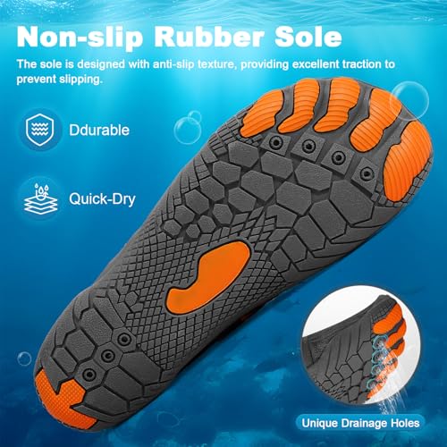Image of Hike Barefoot Water Shoes for Women Men, Quick-Dry Aqua Footwear Breathable Non-Slip Wide Toe Shoe for Beach Swim River Pool Lake Hiking Kayaking Surfing