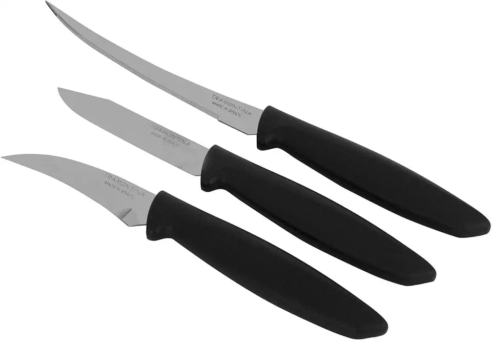 Jogo De Facas 3 Peças Tramontina Plenus Preto