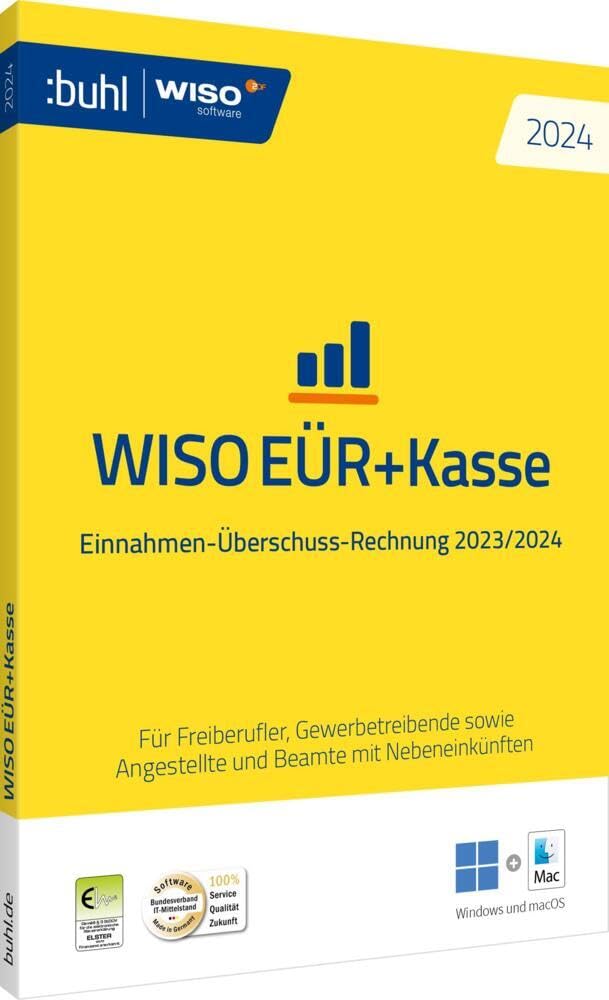 WISO EÜR+Kasse 2024: Einnahmen-Überschuss-Rechnung 2023/2024 für Windows und macOS
