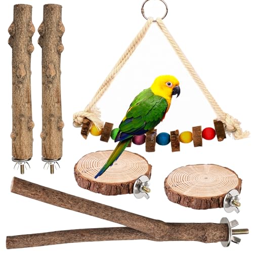 6 Piezas Perchas para Pájaros, Perchas para Periquitos de Madera ...