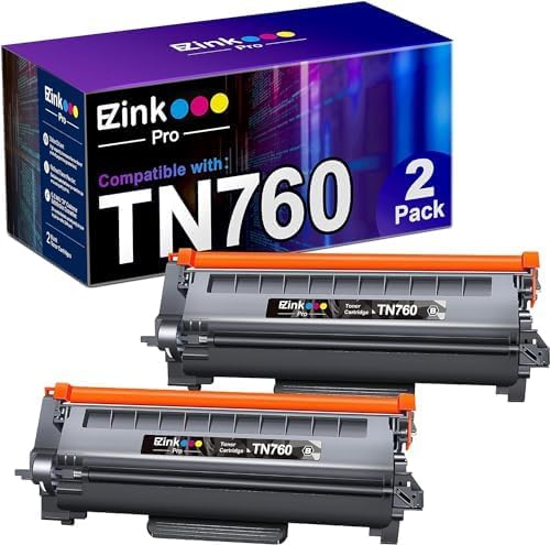 TN760 Toner for Brother Printer (2-Pack)