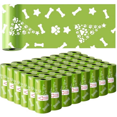 Tenceur 48 Rolls Dog Poop Bags Bulk 720 Count Christmas Compostable Leak Proof Doggy Poop Bags Extra Thick Unscented for Pet Waste with Christmas Theme Odor-proof Sack Good Bag for Dogs Cat Pets