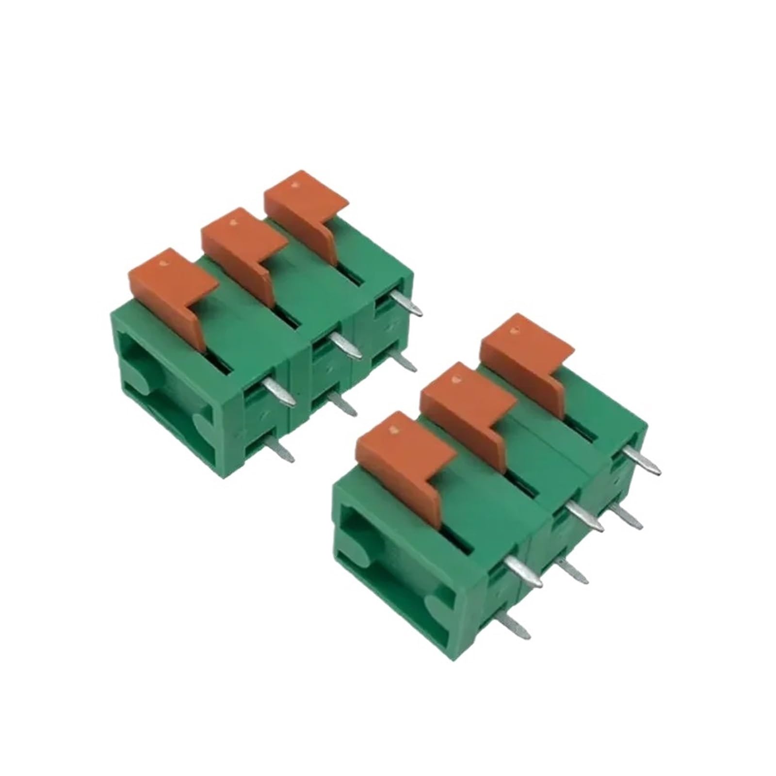 50 pz 5.08mm/0.2in 7.62mm/0.3in FFKDS KF141V/R 142V/R Giuntabile PCB Push Molla Filo Morsettiera Connettore(141V Vertical 2.54mm,6p)