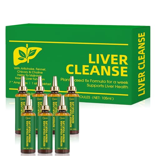 Ryurop Liver Detox Ampoules Liver Cleanse Detox & Repair Supplement with Apple Flavor Supports Liver Function & Healthy Metabolism-7 pcs/Box