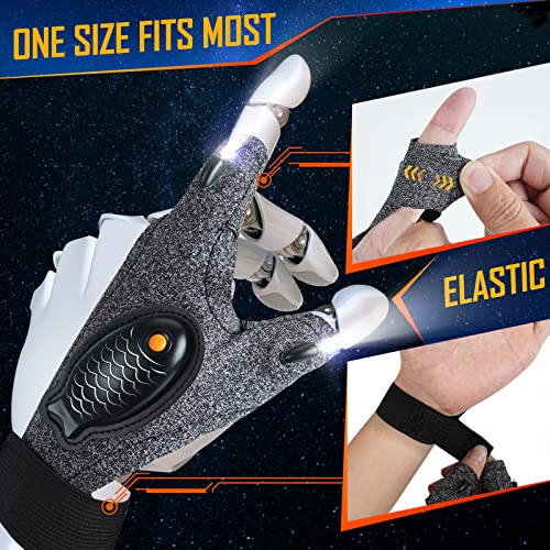 Image of PARIGO Rechargeable LED Flashlight Waterproof Gloves - Christmas Stocking Stuffer Gifts for Men,Cool Gadgets Hands Free Light Gloves Tool for Men Women Husband Boyfriend Mechanics Night Fishing