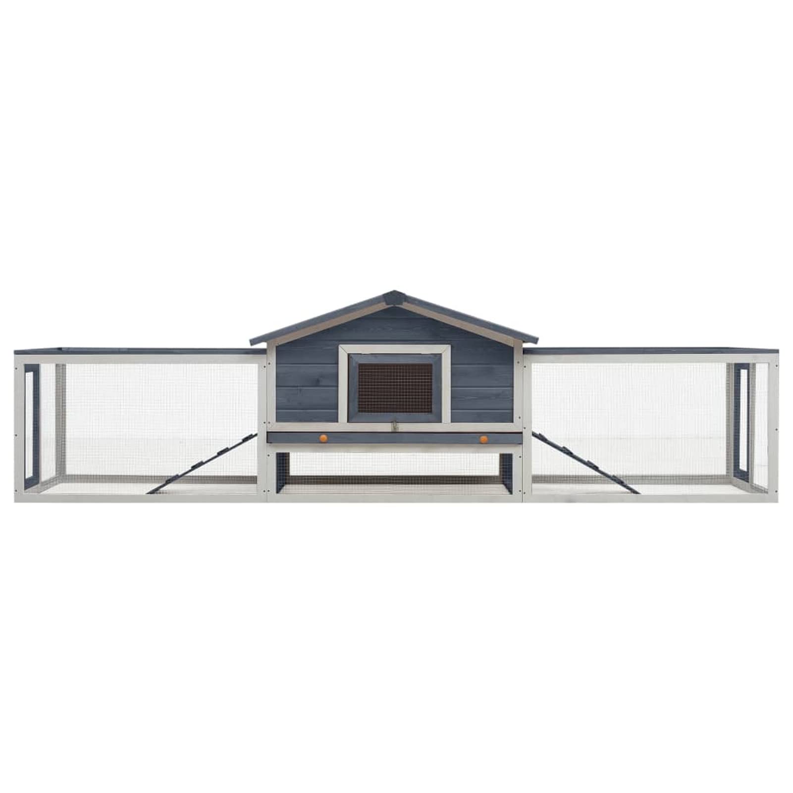 Conejera, XIAOGUANG Jaula Cobaya, Jaulas para Conejos, Jaula Hamster, Casa Conejo, Casita Conejo, Nido Conejo, de Madera Maciza de Pino y Abeto Gris 310x70x87 cm